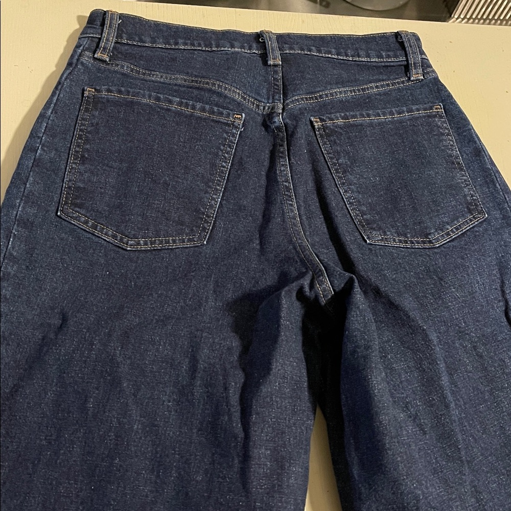 Old Navy Dark Blue Barrel Leg Jeans- Size 6 - Picture 11 of 11